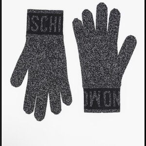 Moschino Wool-containing glitter gloves